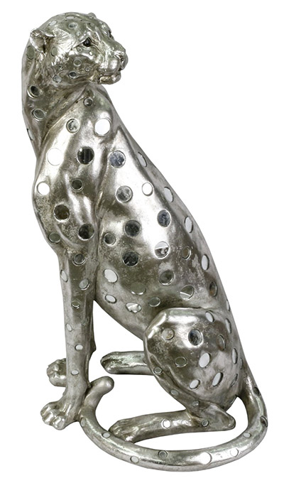 Resin Leopard Sitting - Click Image to Close